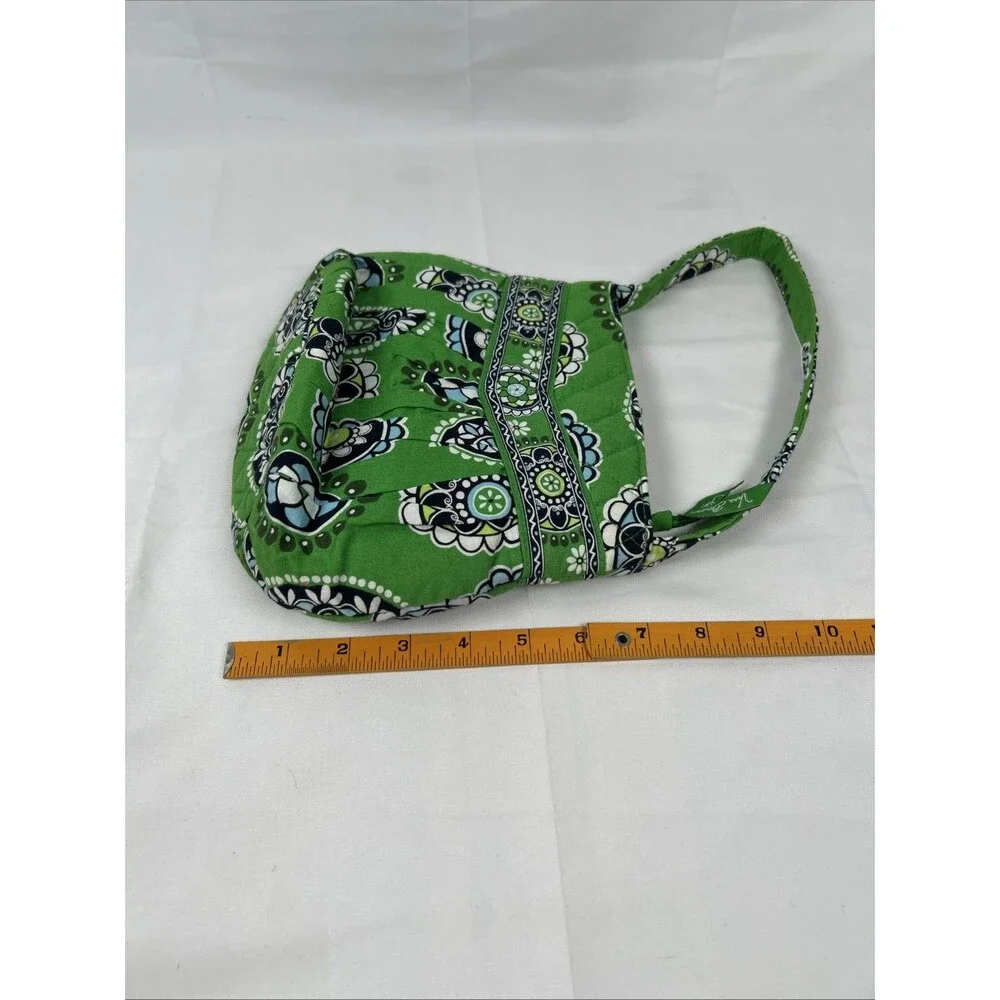 Vera Bradley Retired Hannah Handbag in Cupcakes Green Blue Pleated Small